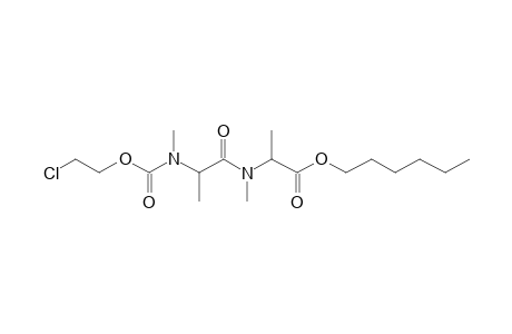 Alanylalanine, N,N'-dimethyl-N'-(2-chloroethoxycarbonyl)-, hexyl ester