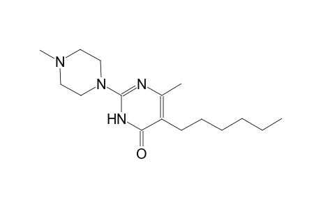4(3H)-pyrimidinone, 5-hexyl-6-methyl-2-(4-methyl-1-piperazinyl)-