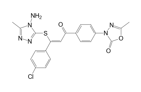 2,3-Dihydro-5-methyl-3-{p-[3'-(1"H-amino-5"-methyl-1",3",4"-triazol-2"-ylthio)-3'-p-chlorophenyl-acr-1'-oyl]phenyl}-2-oxo-1,3,4-oxadiazole