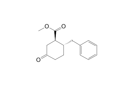 Cyclohexanecarboxylic acid, 5-oxo-2-(phenylmethyl)-, methyl ester, trans-