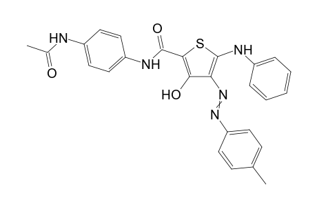 2-(4-Acetamidophenylaminocarbonyl)-3-hydroxy-5-phenylamino-4-(4-tolylazo)-thiophene