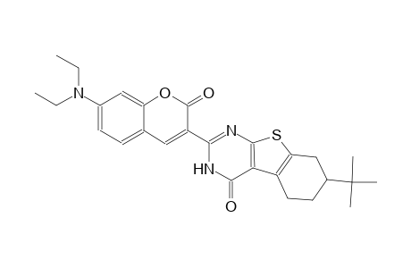 benzo[4,5]thieno[2,3-d]pyrimidin-4(3H)-one, 2-[7-(diethylamino)-2-oxo-2H-1-benzopyran-3-yl]-7-(1,1-dimethylethyl)-5,6,7,8-tetrahydro-