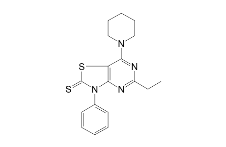 5-Ethyl-3-phenyl-7-(1-piperidinyl)-2-thiazolo[4,5-d]pyrimidinethione