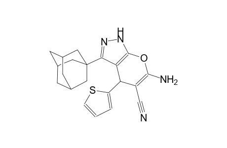 3-Adamantan-1-yl-6-amino-4-thiophen-2-yl-1,4-dihydro-pyrano[2,3-c]pyrazole-5-carbonitrile