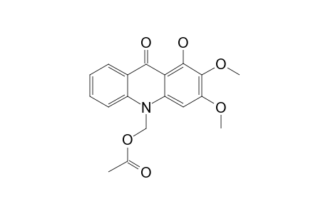 TODDALIOPSIN_C;1-HYDROXY-2,3-DIMETHOXY-10-ACETOXYMETHYLACRIDONE