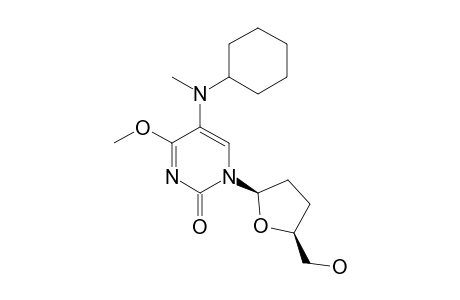 1-(2,3-DIDEOXY-BETA-D-GLYCEROPENTOFURANOSYL)-4-METHOXY-5-(N-METHYLCYClOHEXYLAMINO)-PYRIMIDIN-2-(1H)-ONE