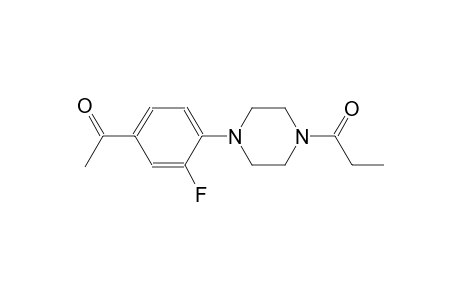 1-[3-Fluoro-4-(4-propionyl-1-piperazinyl)phenyl]ethanone