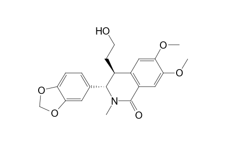 (+,-)-trans-3-(1,3-benzodioxol-5-yl)-3,4-dihydro-4-(2-hydroxyethyl)-6,7-dimethoxy-2-methyl-1(2H)-isoquinolone