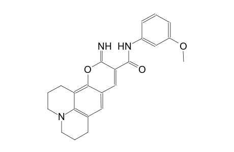 1H,5H,11H-[1]benzopyrano[6,7,8-ij]quinolizine-10-carboxamide, 2,3,6,7-tetrahydro-11-imino-N-(3-methoxyphenyl)-