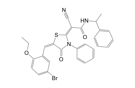 (2E)-2-[(5E)-5-(5-bromo-2-ethoxybenzylidene)-4-oxo-3-phenyl-1,3-thiazolidin-2-ylidene]-2-cyano-N-(1-phenylethyl)ethanamide