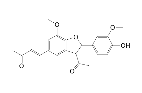 3-Acetyl-2-(4-hydroxy-3-methoxyphenyl)-7-methoxy-5-[(1E)-3-oxo-1-butenyl]-2,3-dihydrobenzofuran