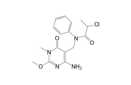 N-[(4-Amino-2-methoxy-1-methyl-6-oxo-1,6-dihydropyrimidin-5-yl)methyl]-2-chloro-N-phenylpropanamide