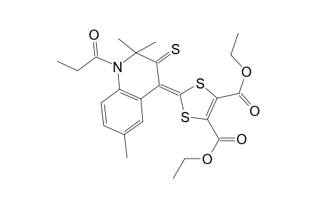 2-(2,2,6-trimethyl-1-propionyl-3-thioxo-4-quinolylidene)-1,3-dithiole-4,5-dicarboxylic acid diethyl ester