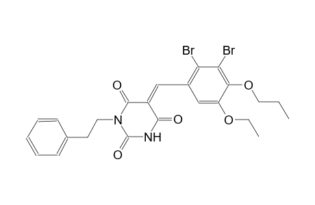 (5E)-5-(2,3-dibromo-5-ethoxy-4-propoxybenzylidene)-1-(2-phenylethyl)-2,4,6(1H,3H,5H)-pyrimidinetrione