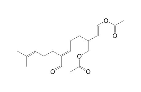 Preuplotin (All-E)-{2-[6-acetoxy-4-(acetoxymethylene)hex-5-enylidene]-6-methylhept-5-enal}