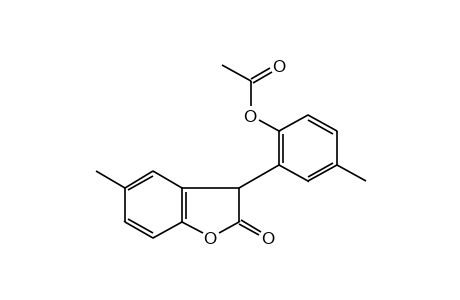 bis(6-hydroxy-m-tolyl)acetic acid, gamma-lactone, acetate