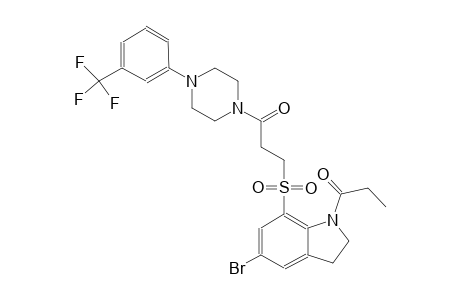 1H-indole, 5-bromo-2,3-dihydro-1-(1-oxopropyl)-7-[[3-oxo-3-[4-[3-(trifluoromethyl)phenyl]-1-piperazinyl]propyl]sulfonyl]-