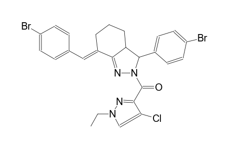 (7E)-7-(4-bromobenzylidene)-3-(4-bromophenyl)-2-[(4-chloro-1-ethyl-1H-pyrazol-3-yl)carbonyl]-3,3a,4,5,6,7-hexahydro-2H-indazole