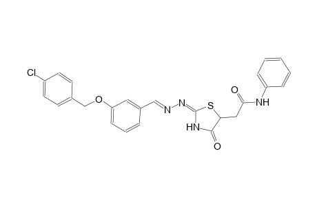 2-[(2E)-2-((2E)-2-{3-[(4-chlorobenzyl)oxy]benzylidene}hydrazono)-4-oxo-1,3-thiazolidin-5-yl]-N-phenylacetamide