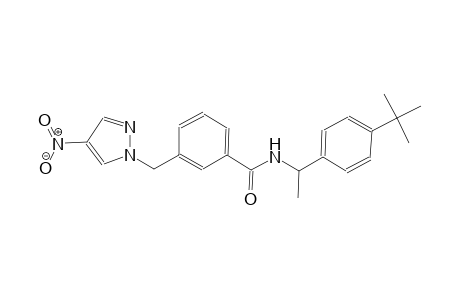 N-[1-(4-tert-butylphenyl)ethyl]-3-[(4-nitro-1H-pyrazol-1-yl)methyl]benzamide