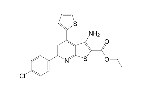 3-Amino-6-(4-chloro-phenyl)-4-thiophen-2-yl-thieno[2,3-b]pyridine-2-carboxylic acid ethyl ester