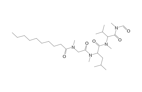 dl-Valinamide, N-methyl-N-(1-oxodecyl)glycyl-N-methyl-dl-leucyl-N-formyl-N,N2-dimethyl-