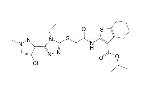 isopropyl 2-[({[5-(4-chloro-1-methyl-1H-pyrazol-3-yl)-4-ethyl-4H-1,2,4-triazol-3-yl]sulfanyl}acetyl)amino]-4,5,6,7-tetrahydro-1-benzothiophene-3-carboxylate