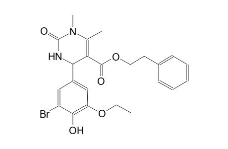 5-pyrimidinecarboxylic acid, 4-(3-bromo-5-ethoxy-4-hydroxyphenyl)-1,2,3,4-tetrahydro-1,6-dimethyl-2-oxo-, 2-phenylethyl ester