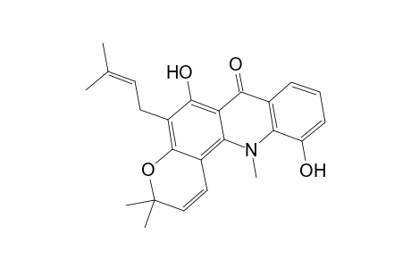 6,11-dihydroxy-3,3,12-trimethyl-5-(3-methylbut-2-enyl)pyrano[6,5-c]acridin-7-one