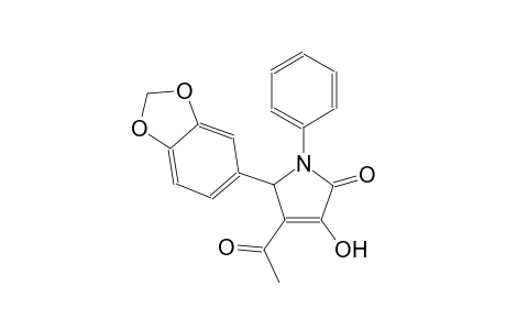 4-acetyl-5-(1,3-benzodioxol-5-yl)-3-hydroxy-1-phenyl-1,5-dihydro-2H-pyrrol-2-one