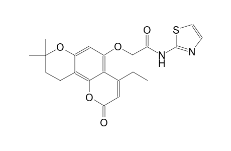 2-[(4-ethyl-8,8-dimethyl-2-oxo-9,10-dihydro-2H,8H-pyrano[2,3-f]chromen-5-yl)oxy]-N-(1,3-thiazol-2-yl)acetamide