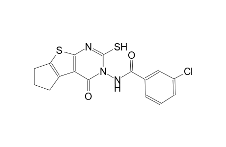 3-chloro-N-(4-oxo-2-sulfanyl-6,7-dihydro-4H-cyclopenta[4,5]thieno[2,3-d]pyrimidin-3(5H)-yl)benzamide