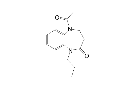 2H-1,5-benzodiazepin-2-one, 5-acetyl-1,3,4,5-tetrahydro-1-propyl-