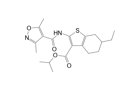 isopropyl 2-{[(3,5-dimethyl-4-isoxazolyl)carbonyl]amino}-6-ethyl-4,5,6,7-tetrahydro-1-benzothiophene-3-carboxylate
