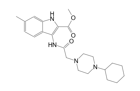 methyl 3-{[(4-cyclohexyl-1-piperazinyl)acetyl]amino}-6-methyl-1H-indole-2-carboxylate