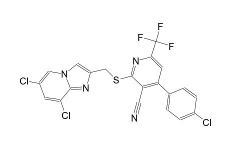 4-(4-chlorophenyl)-2-{[(6,8-dichloroimidazo[1,2-a]pyridin-2-yl)methyl]sulfanyl}-6-(trifluoromethyl)nicotinonitrile