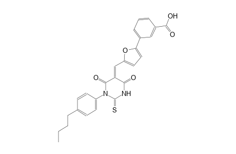 3-{5-[(E)-(1-(4-butylphenyl)-4,6-dioxo-2-thioxotetrahydro-5(2H)-pyrimidinylidene)methyl]-2-furyl}benzoic acid