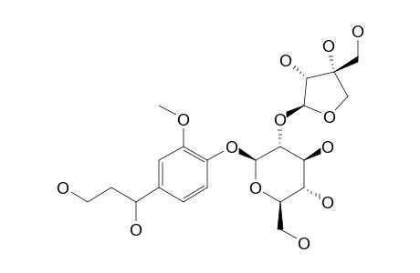 7,8-DIHYDRO-7-HYDROXYCONIFERYL-ALCOHOL-4-O-BETA-APIOFURANOSYL-(1->2)-BETA-GLUCOPYRANOSIDE
