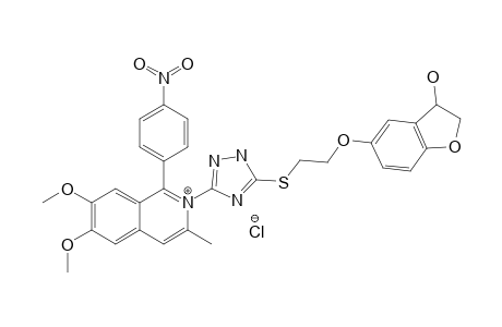 6,7-DIMETHOXY-3-METHYL-1-(4-NITROPHENYL)-2-[5-[2-[(2,3-DIHYDROBENZODIOXAN-5-YL)-OXY]-ETHYLTHIO]-1,2,4-TRIAZOL-3-YL]-ISOQUINOLINIUM-CHLORIDE