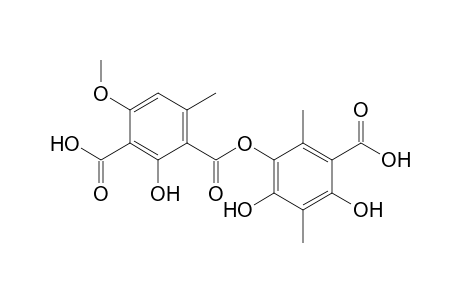 1,3-Benzenedicarboxylic acid, 2-hydroxy-4-methoxy-6-methyl-, 1-(3-carboxy-4,6-dihydroxy-2,5-dimethylphenyl) ester