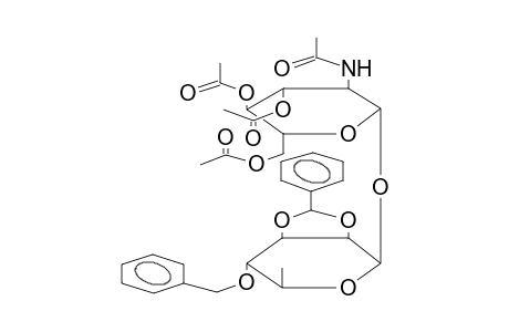 2-ACETAMIDO-3,4,6-TRI-O-ACETYL-2-DEOXY-BETA-D-GLUCOPYRANOSYL 4-O-BENZYL-2,3-O-BENZYLIDENE-BETA-L-RHAMNOPYRANOSIDE