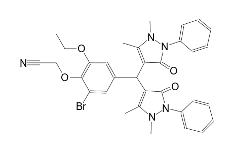 {4-[bis(1,5-dimethyl-3-oxo-2-phenyl-2,3-dihydro-1H-pyrazol-4-yl)methyl]-2-bromo-6-ethoxyphenoxy}acetonitrile