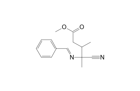 4-Benzylideneamino-4-cyano-3-methylpentanoic acid methyl ester