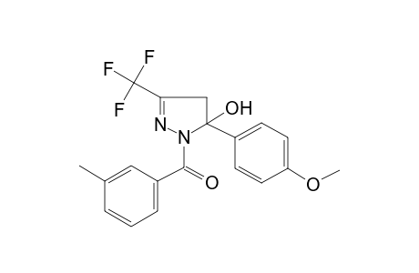 2-Pyrazolin-5-ol, 3-trifluoromethyl-5-(4-methoxyphenyl)-1-(3-methylbenzoyl)-