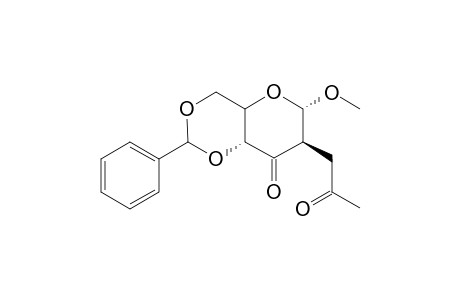 Methyl 4,6-O-Benzylidene-2-deoxy-2-C-(propan-2-one)-.alpha.-D-ribohexopyranoside-3-ulose