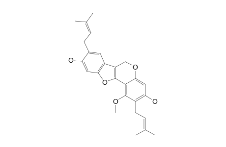 GLYCYRRHIZOL_A;7,4'-DIHYDROXY-5-METHOXY-6,5'-DI-(3,3-DIMETHYLALLYL)-PTEROCARPENE