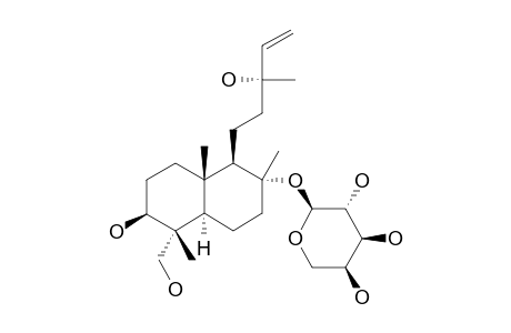 AQUOSIDE-A;(13S)-LABDA-14-EN-3,8,13,18-TETRAOL-8-O-L-ARABINOPYRANOSIDE