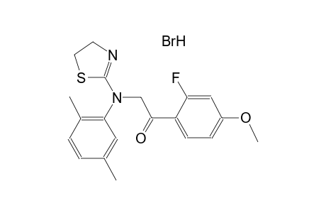 2-(4,5-dihydro-1,3-thiazol-2-yl-2,5-dimethylanilino)-1-(2-fluoro-4-methoxyphenyl)ethanone hydrobromide