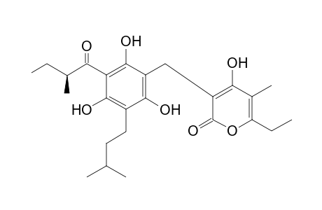 6-Ethyl-4-hydroxy-5-methyl-3-[2,4,6-trihydroxy-3-isopentyl-5-(2-(S)-methylbutanoyl)benzyl]-2H-pyran-2-one