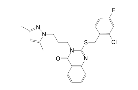2-[(2-chloro-4-fluorobenzyl)sulfanyl]-3-[3-(3,5-dimethyl-1H-pyrazol-1-yl)propyl]-4(3H)-quinazolinone